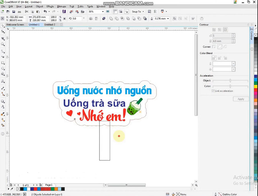 Thiết kế hashtag cầm tay bằng Corel