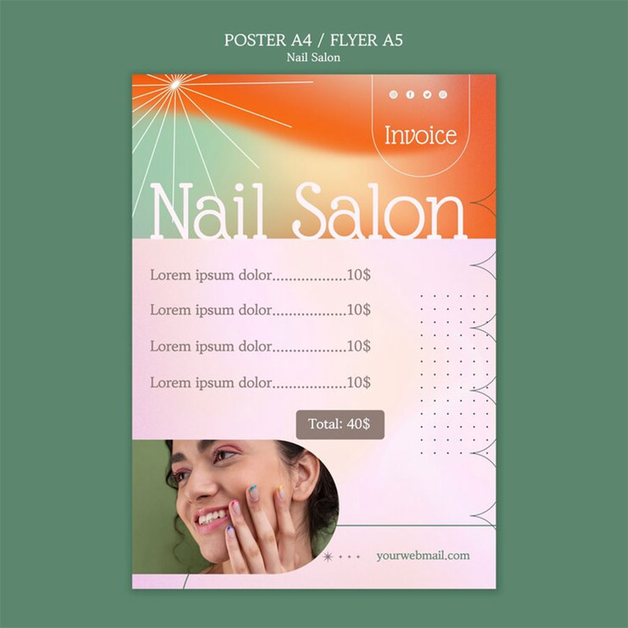 mẫu menu tiệm nail số 5