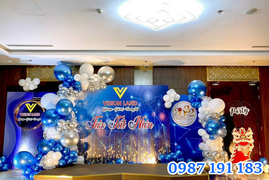 Mẫu backdrop tất niên rực rỡ và đẹp mắt mẫu 11