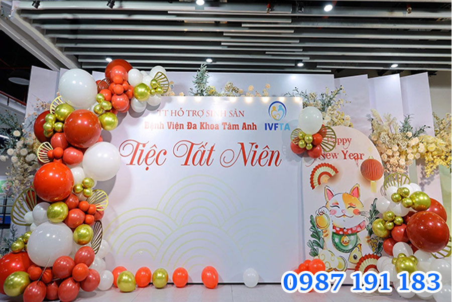 Mẫu backdrop tất niên rực rỡ và đẹp mắt mẫu 13