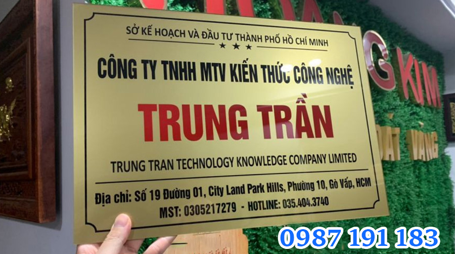 Mẫu bảng hiệu công ty mẫu 12