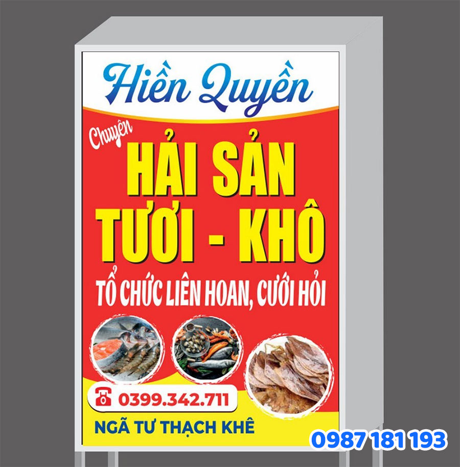 Biển quảng cáo hải sản khô mẫu số 2