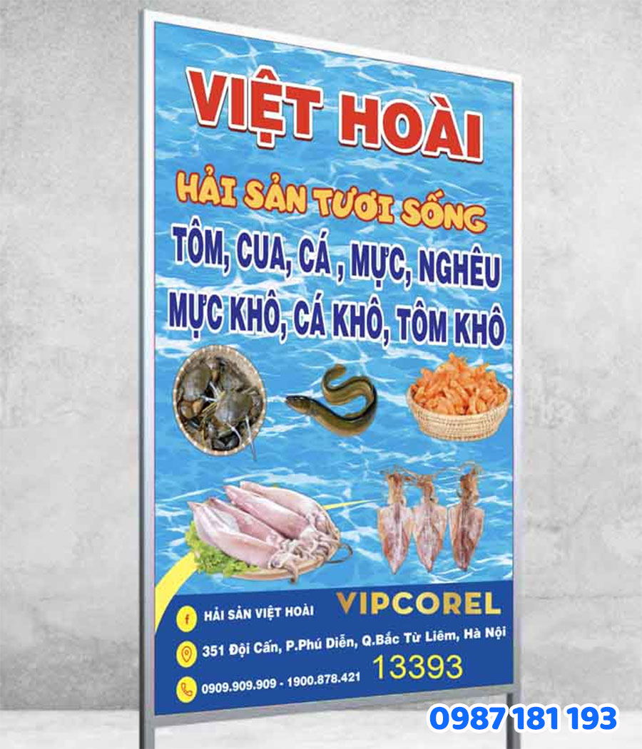 Biển quảng cáo hải sản khô mẫu số 3