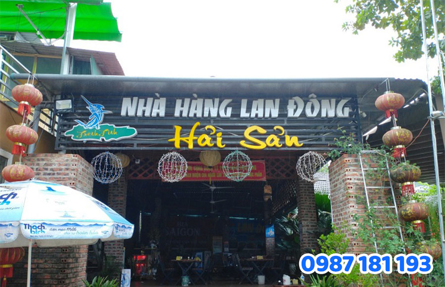 Bảng hiệu nhà hàng hải sản mẫu số 1