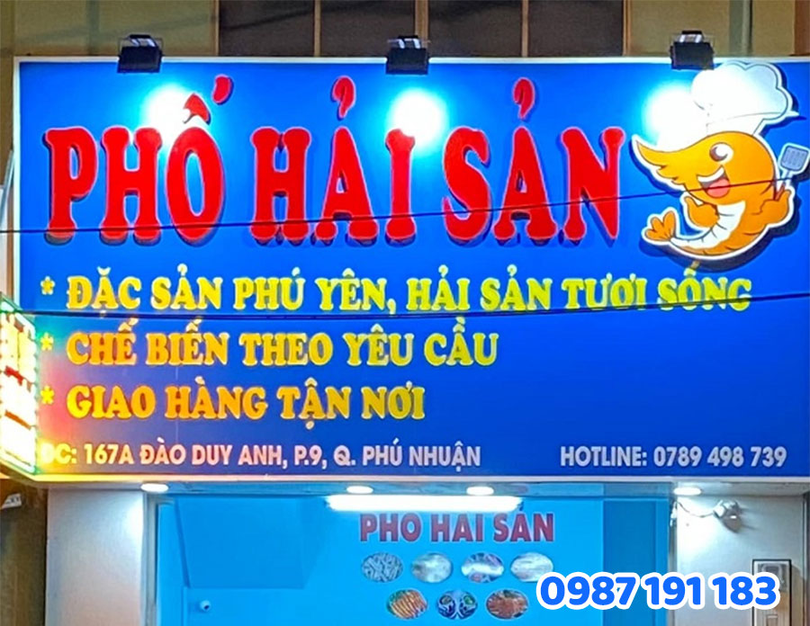 Bảng hiệu hải sản tươi sống mẫu số 2