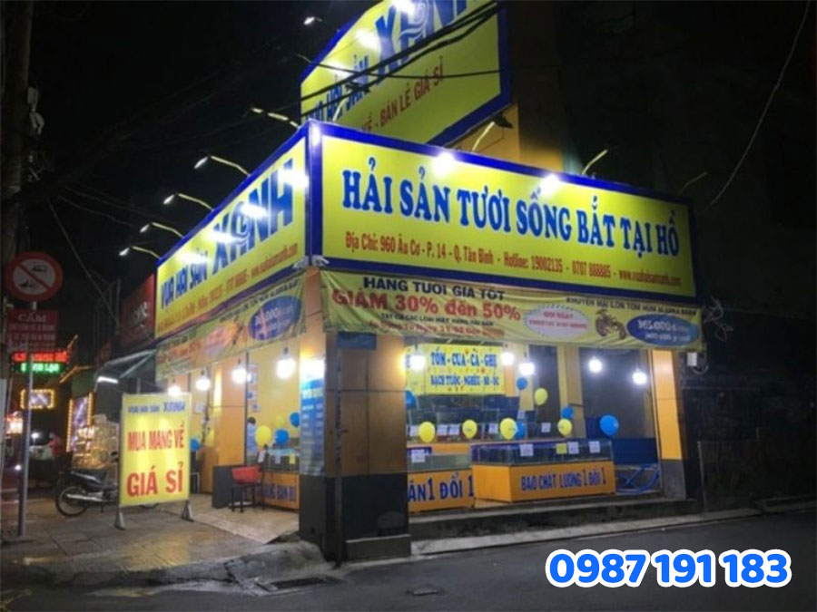 Bảng hiệu hải sản tươi sống mẫu số 3