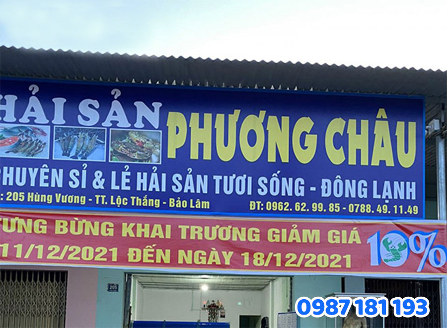 Biển quảng cáo hải sản đông lạnh mẫu số 1