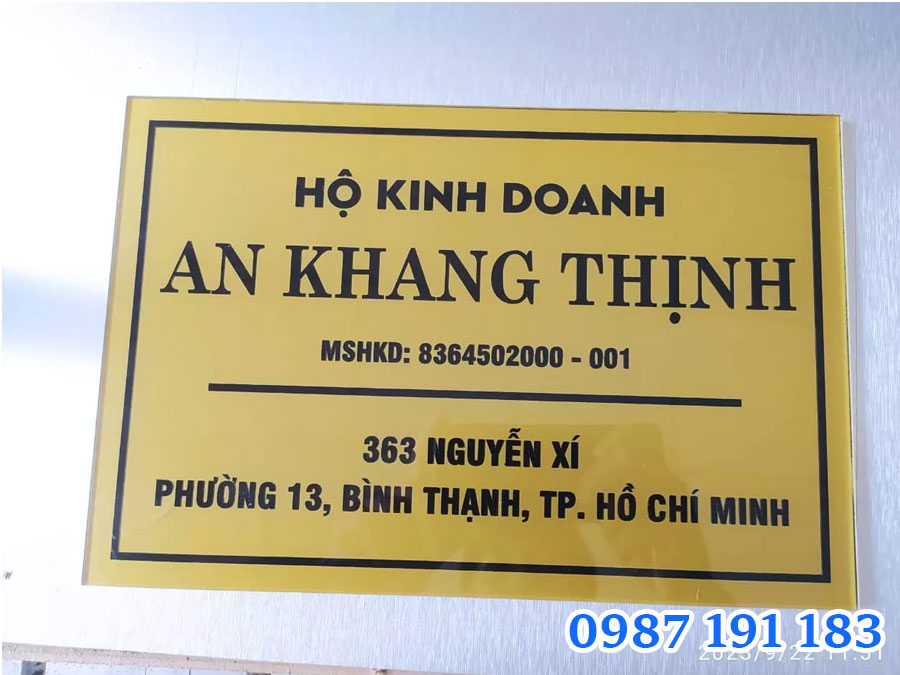 Mẫu bảng hiệu hộ kinh doanh số 2 