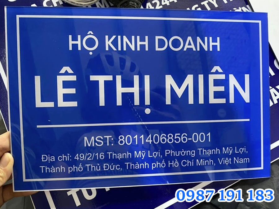 Mẫu bảng hiệu hộ kinh doanh số 3