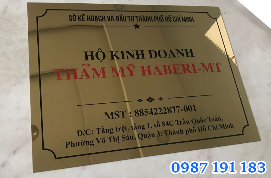 Mẫu bảng hiệu hộ kinh doanh số 6