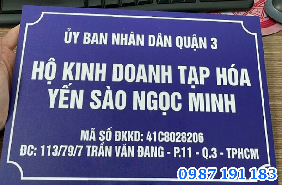 Mẫu bảng hiệu hộ kinh doanh số 9