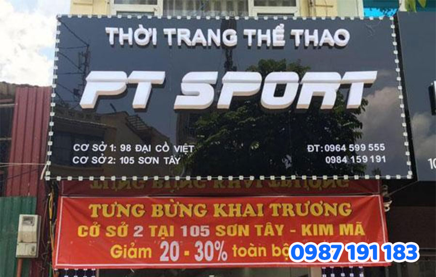 Mẫu bảng hiệu shop bán đồ thể thao 