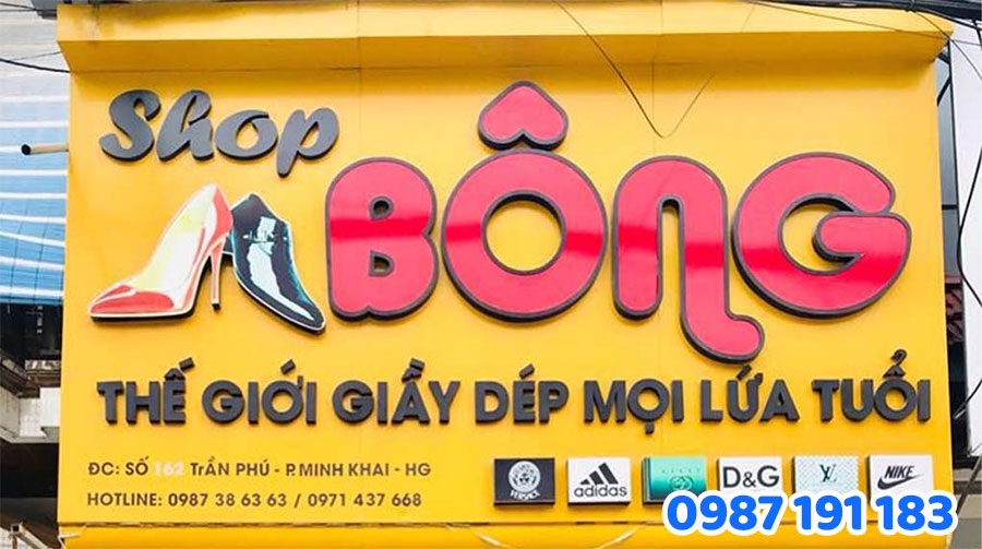 Mẫu biển quảng cáo shop giày dép mẫu 1