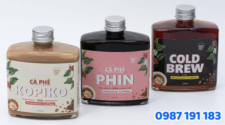 mẫu tem dán nhãn cà phê hút khách số 5