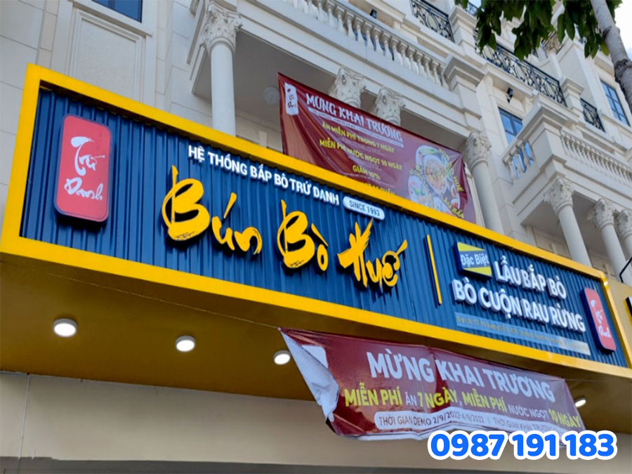 Bảng hiệu chữ nổi kim loại mẫu 1