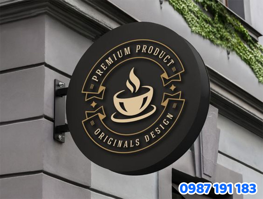 mẫu bảng hiệu quán cafe do Sắc Kim thiết kế thi công 2025 số 2