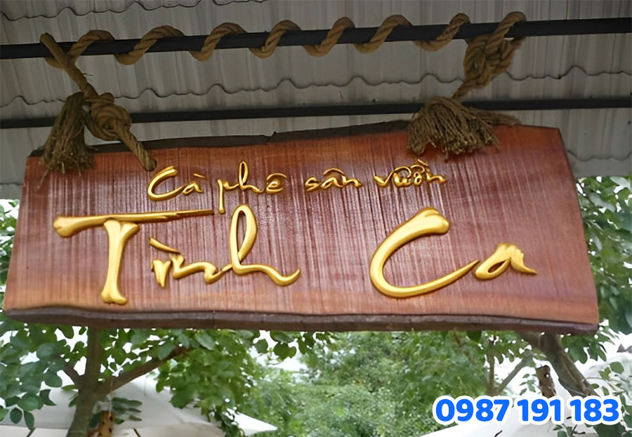 mẫu bảng hiệu quán cafe do Sắc Kim thiết kế thi công 2025 số 5