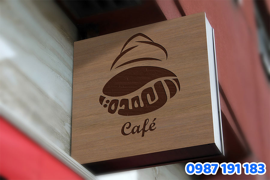 mẫu bảng hiệu quán cafe do Sắc Kim thiết kế thi công 2025 số 7