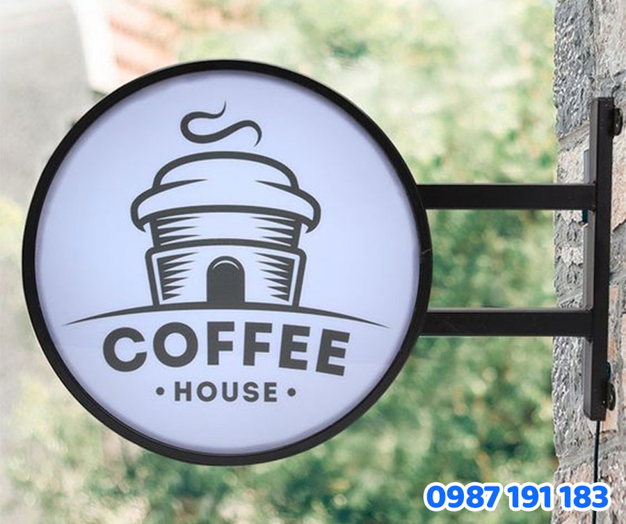 mẫu bảng hiệu quán cafe do Sắc Kim thiết kế thi công 2025 số 1
