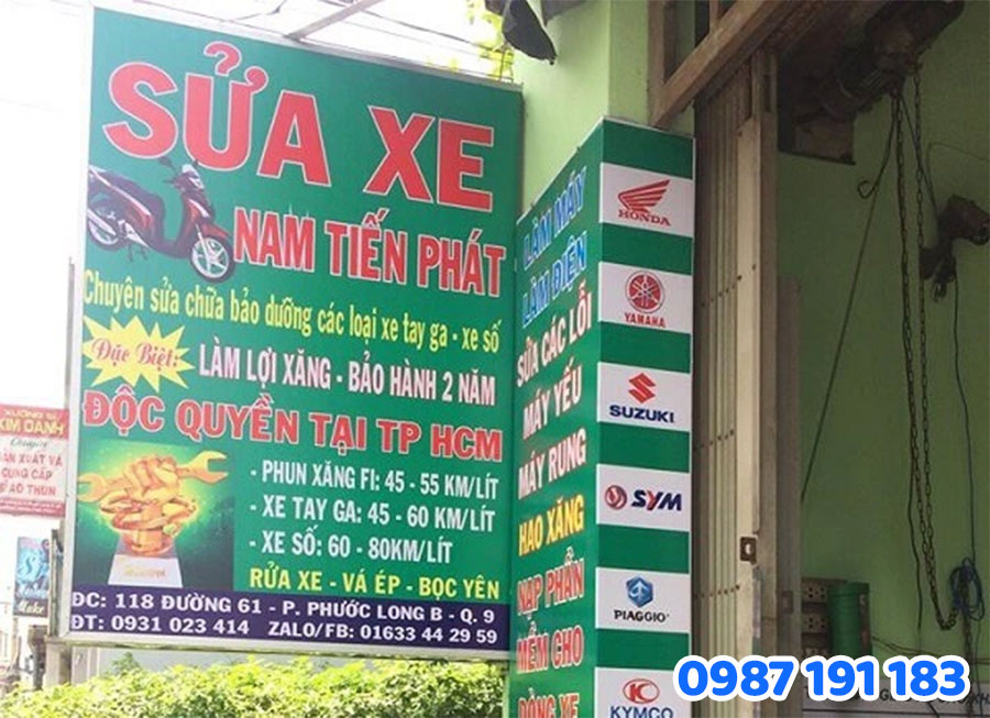 Mẫu bảng hiệu sửa xe máy đẹp 2025 số 6