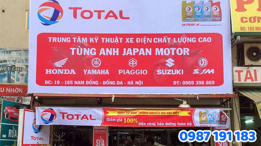 Bảng hiệu xe máy chất liệu bạt Hiflex