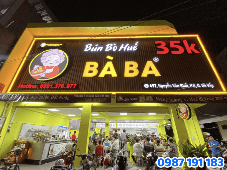Mẫu 08 bảng hiệu bún bò Huế đẹp