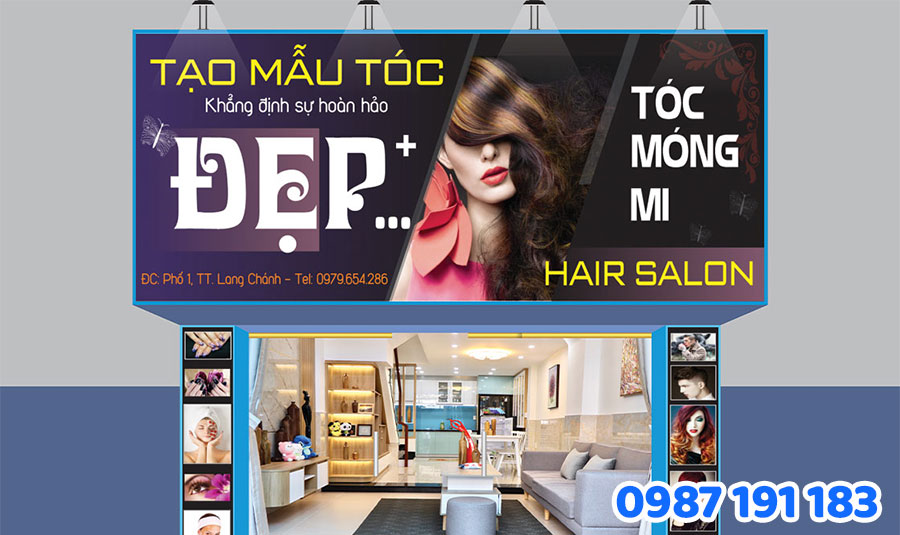 Bảng hiệu tóc bạt Hiflex mẫu 2