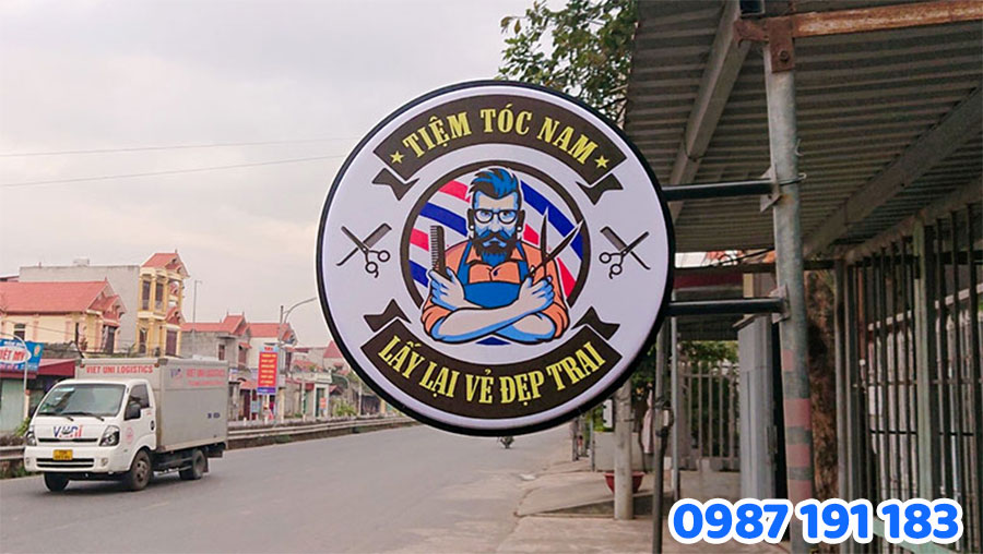 Loại biển hộp đèn quảng cáo cho salon tóc mẫu số 1