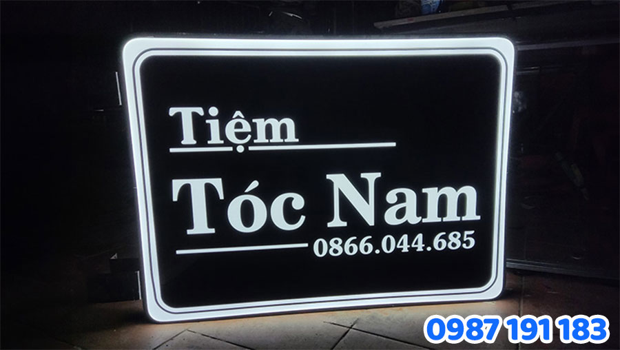 Loại biển hộp đèn quảng cáo cho salon tóc mẫu số 2