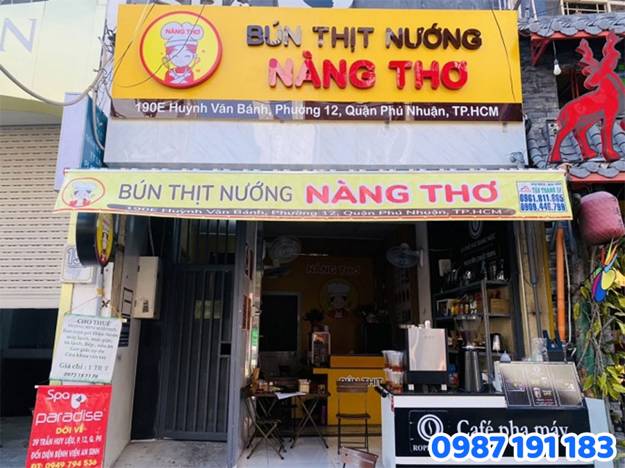bảng hiệu bún thịt nướng đẹp 2025 mẫu 07