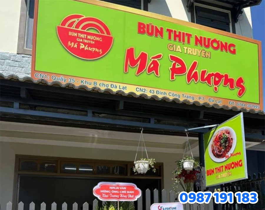 bảng hiệu bún thịt nướng đẹp 2025 mẫu 08