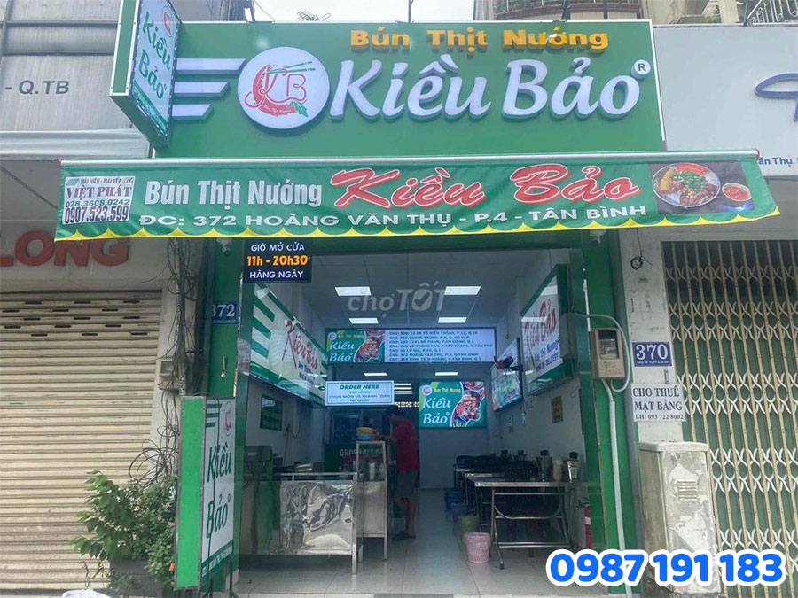 bảng hiệu bún thịt nướng đẹp 2025 mẫu 10