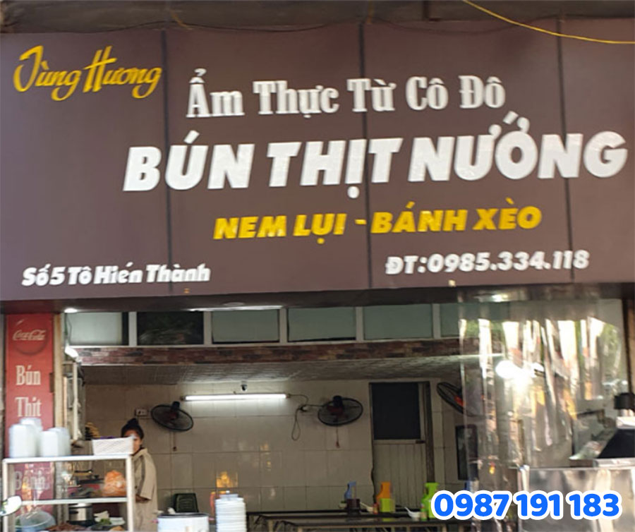 bảng hiệu bún thịt nướng đẹp 2025 mẫu 01