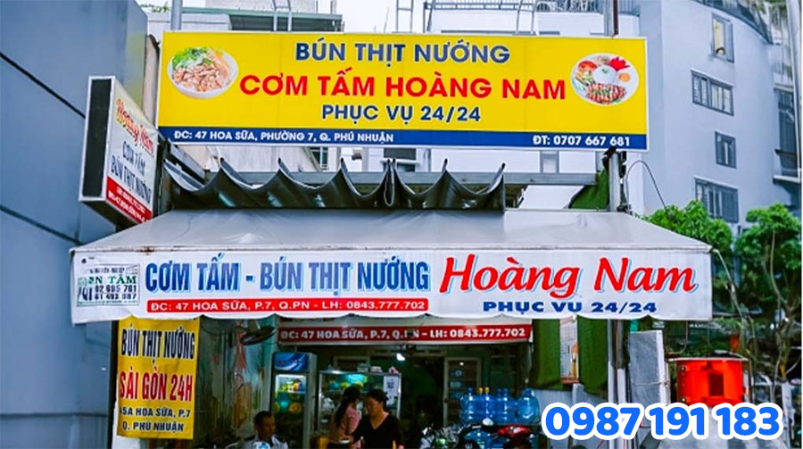 bảng hiệu bún thịt nướng đẹp 2025 mẫu 02