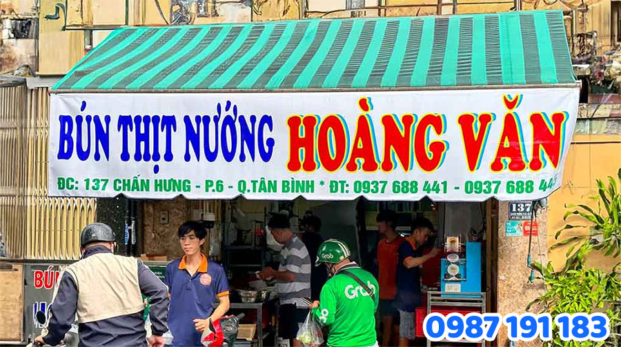 bảng hiệu bún thịt nướng đẹp 2025 mẫu 03
