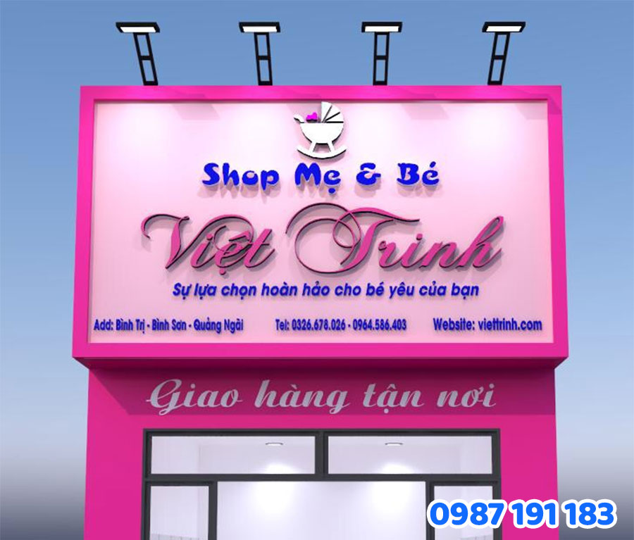 bảng hiệu shop trẻ em đẹp mẫu 08