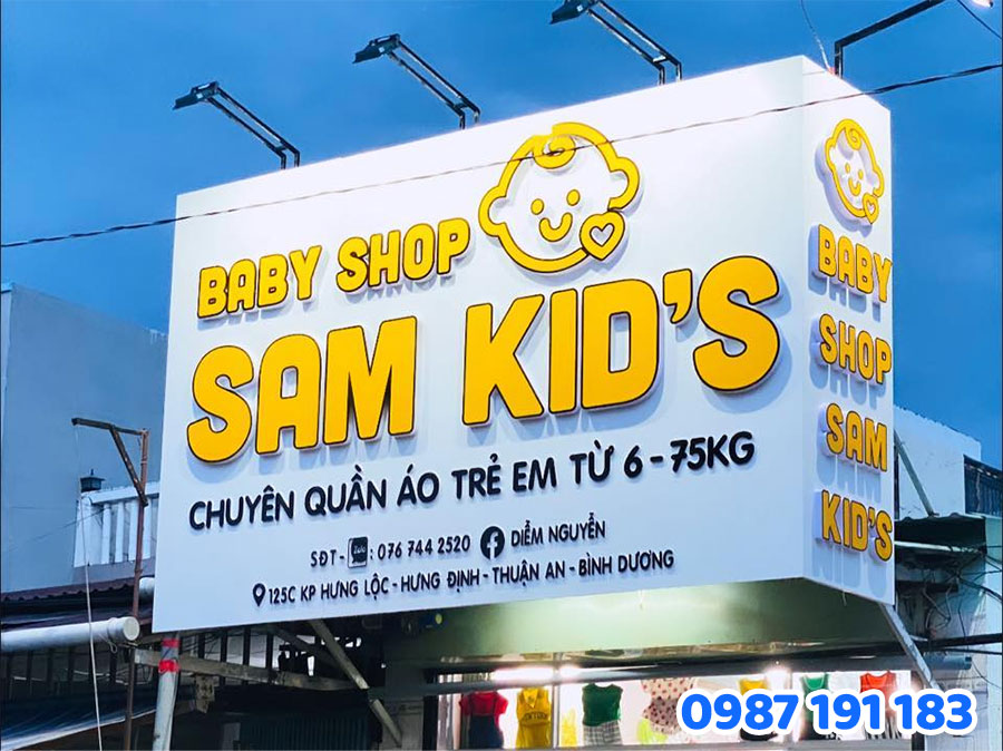 Mẫu 05 biển hiệu thời trang trẻ em "hot" 2025
