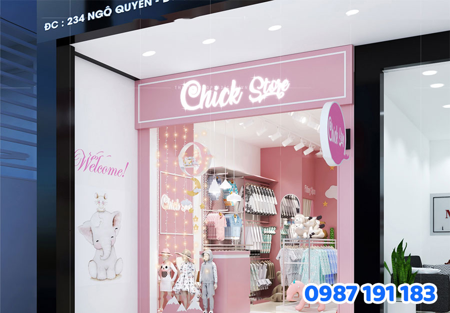 Chất liệu bảng hiệu cho shop thời trang trẻ em