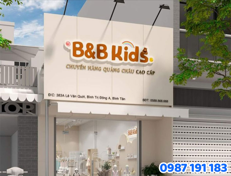 Mẫu 02 biển hiệu thời trang trẻ em "hot" 2025