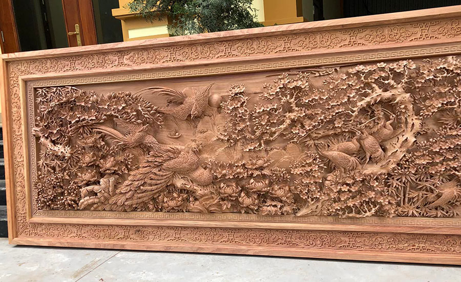 Tranh chạm gỗ cần rất nhiều thời gian để hoàn thành