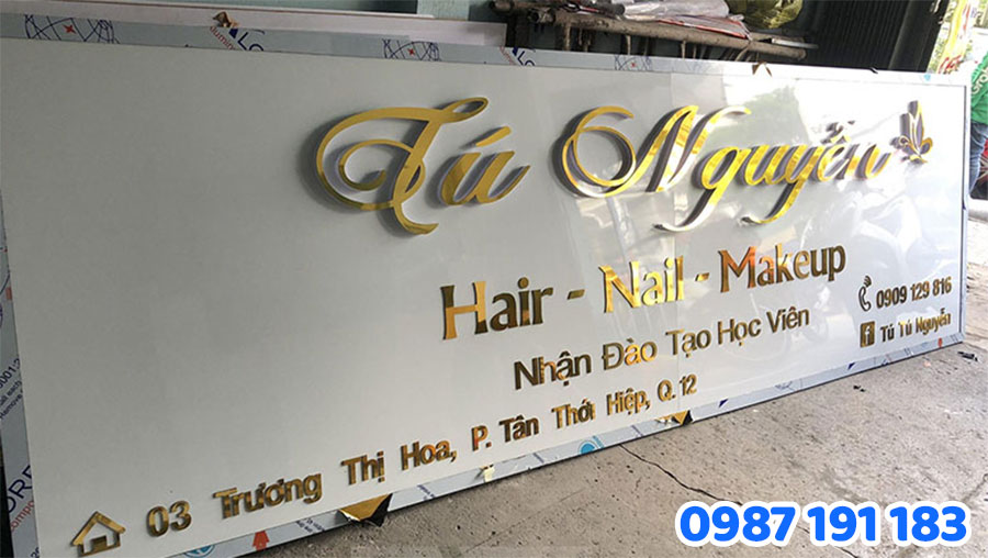 Thi công bảng hiệu chữ Alu nghệ thuật của khách hàng Tú Nguyễn tại Quận 12