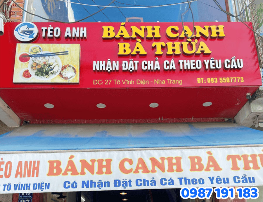 Đặc trưng của bảng hiệu bánh canh