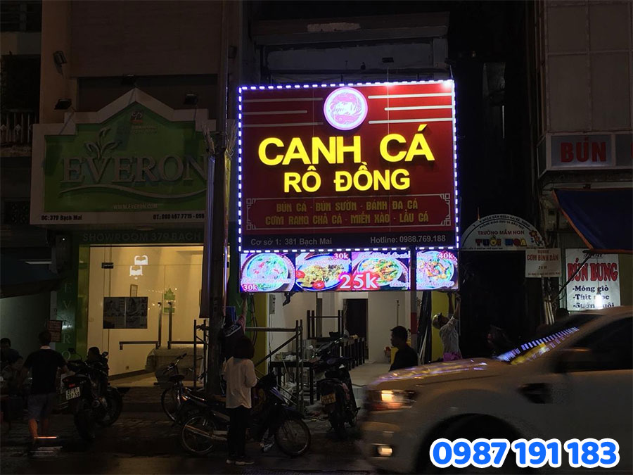 Chất liệu thường dùng cho bảng hiệu bánh canh