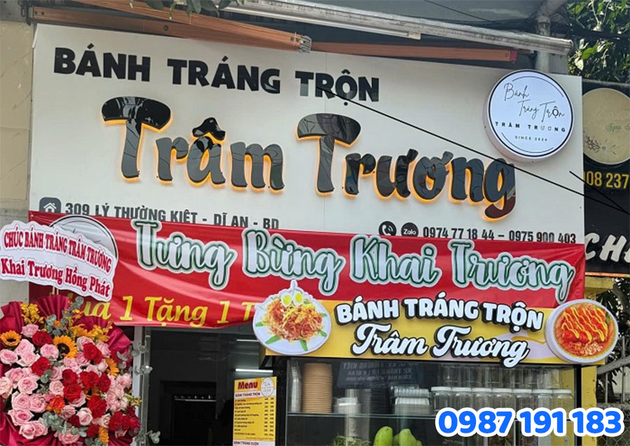 mẫu bảng hiệu bánh tráng trộn ấn tượng số 4
