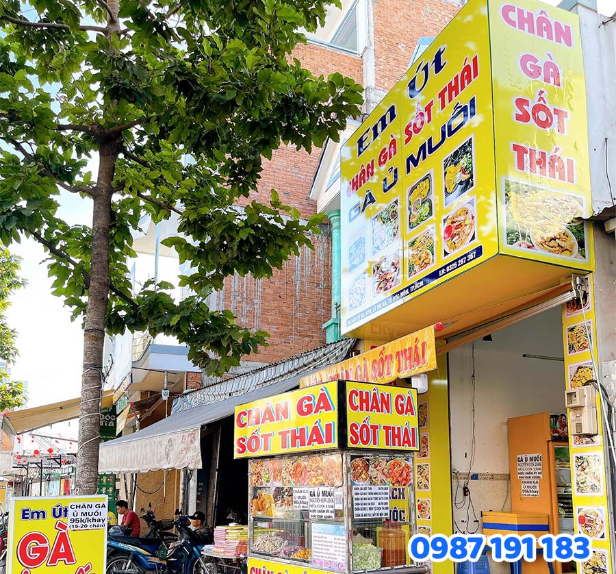Bảng hiệu cho quán chân gà sốt Thái mẫu số 6
