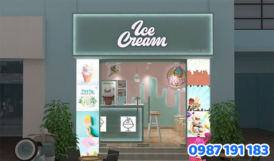 Mẫu bảng hiệu kem tươi số 3