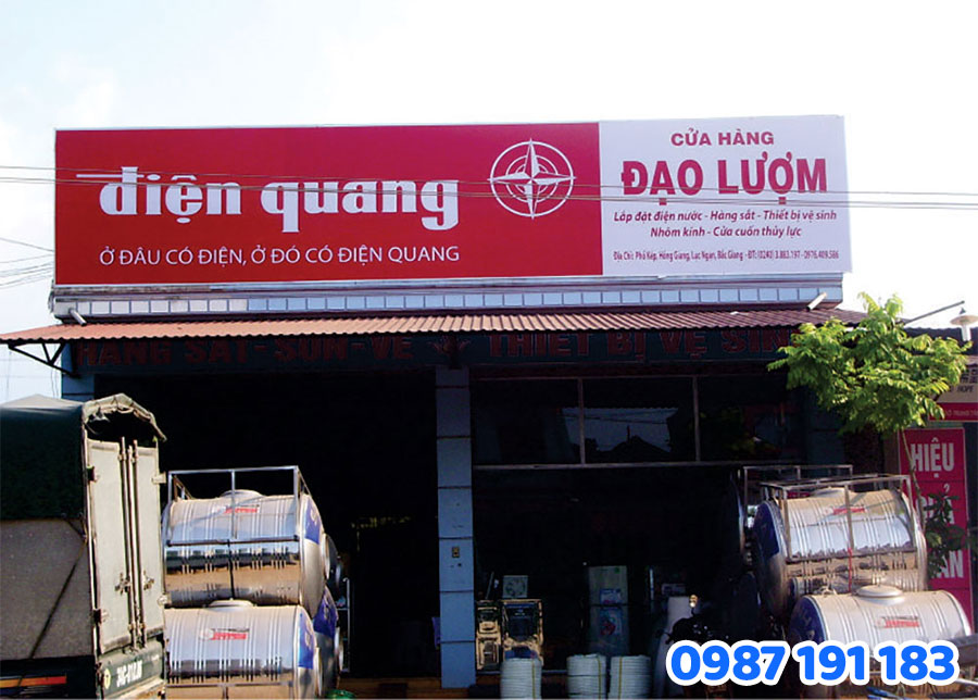 công trình bảng hiệu khung sắt căng bạt số 5