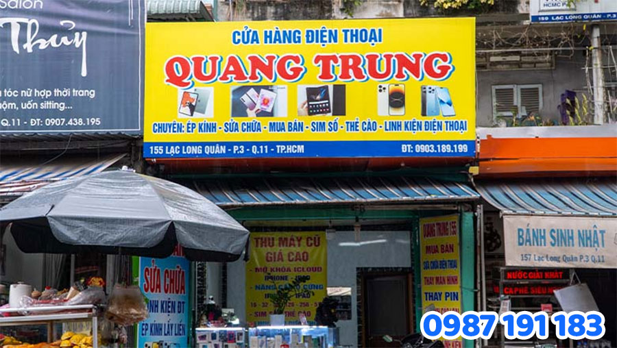 công trình bảng hiệu khung sắt căng bạt số 2