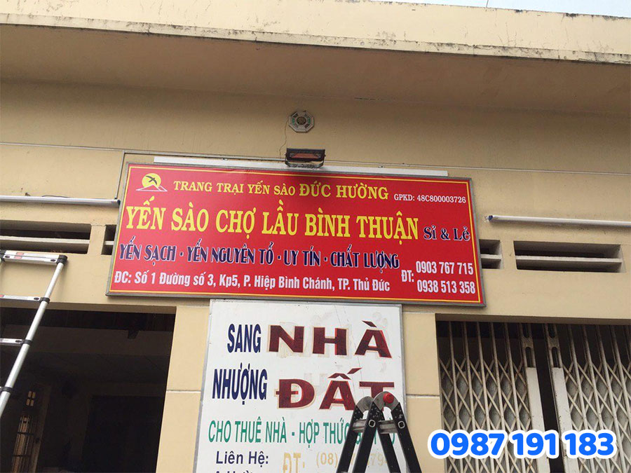 công trình bảng hiệu khung sắt căng bạt số 4