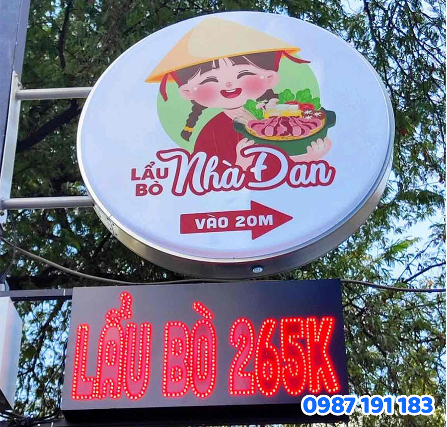 Hộp đèn mica in UV – ánh sáng nổi bật, phù hợp mặt tiền